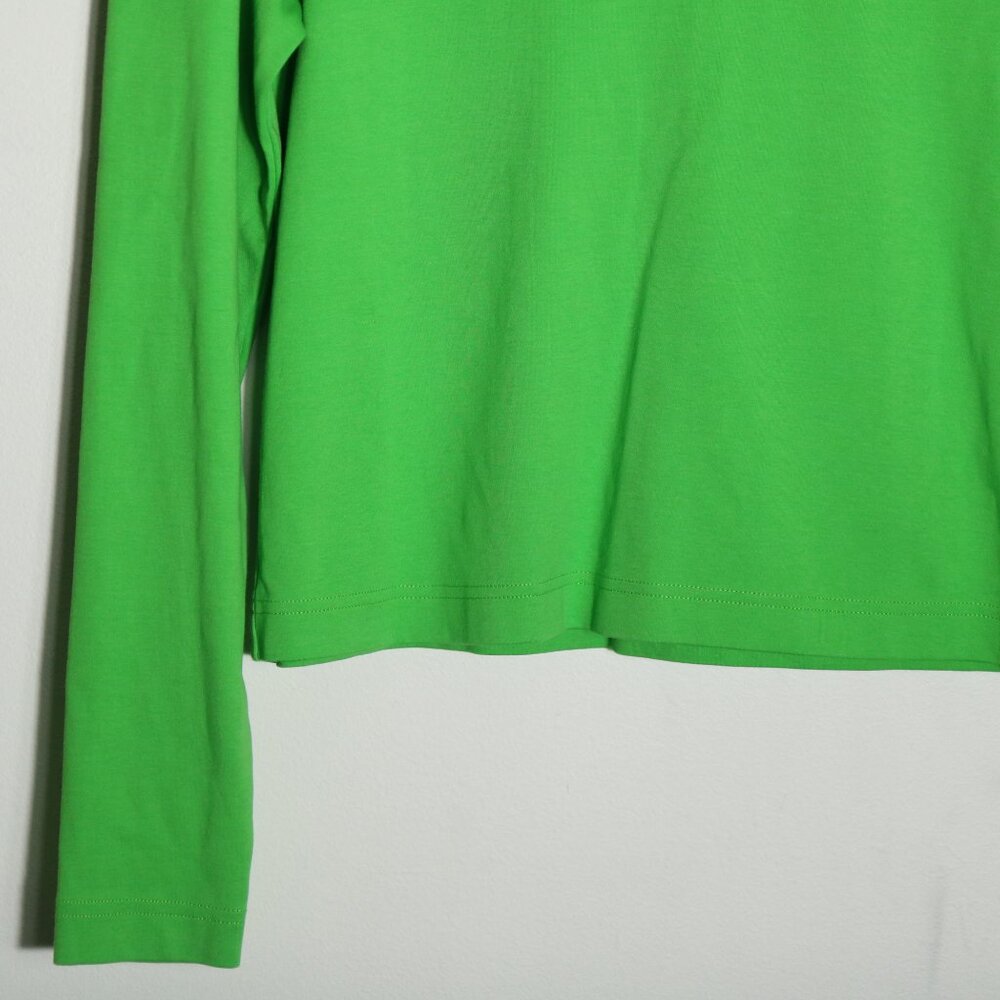 COS Cotton Green Long Sleeve Shirt Womens Small Crewneck Capsule Minimalist - Picture 4 of 6